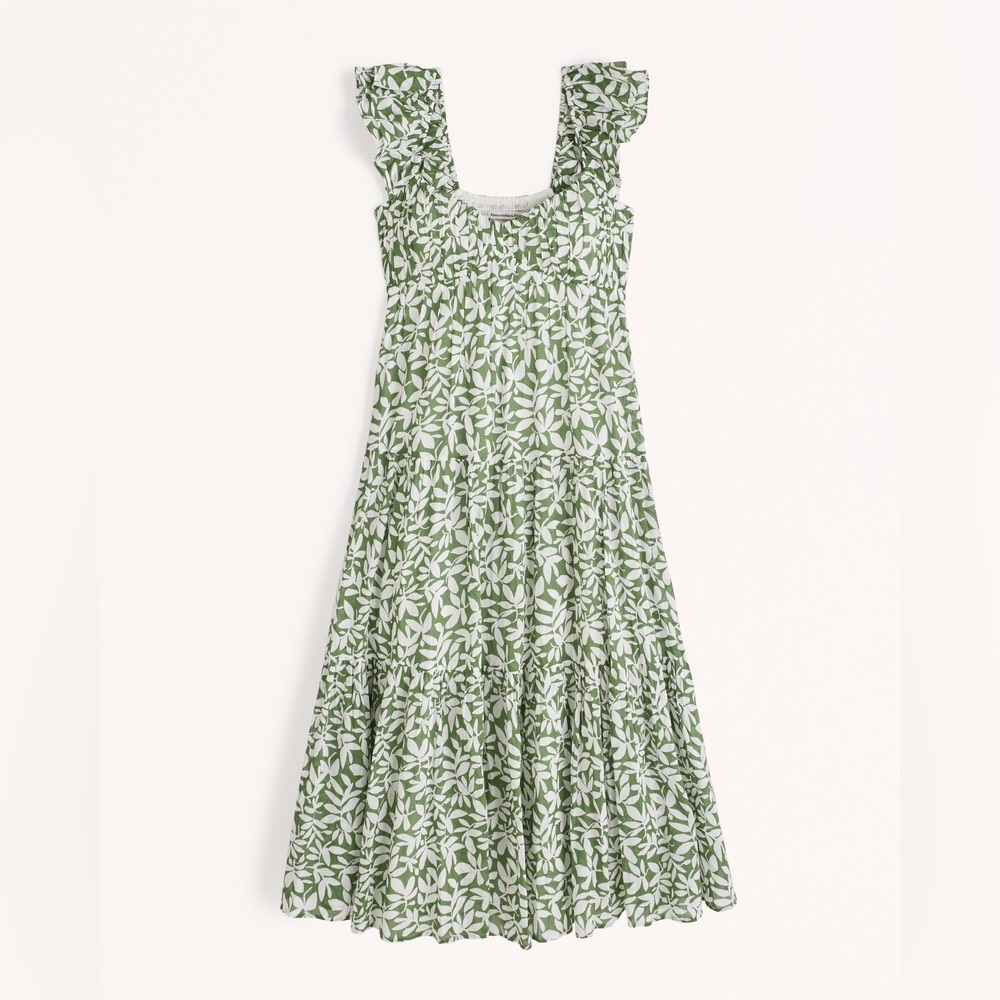 Abercrombie Ruffle Flutter Sleeve Maxi Dress